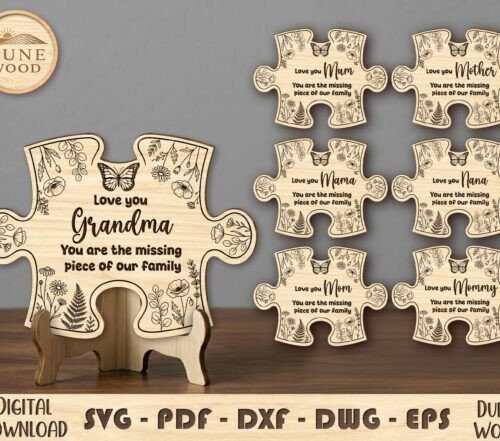 Family Puzzle Plaque Laser Cut 144641913 Creativo Digital